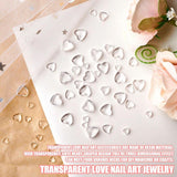 3D přívěšky na zdobení nehtů srdce, 320 Stück Niedliche Klar Acryl Herz Přívěsky na nehty, Flatback Heart Nagel Strasssteine ​​​​4Mm 6Mm 8Mm Harz Nagelkunst Dekorationen for Frauen Mädchen DIY Maniküre Zubehör (4Mm)6Mm 8