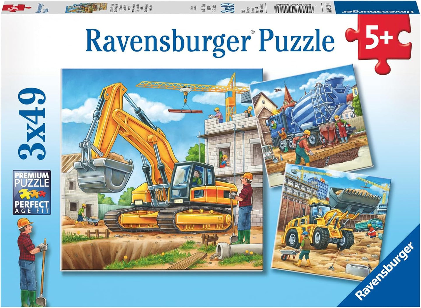 Puzzle Ravensburger pro děti - 09226 Velká stavební vozidla - Puzzle pro děti 5+ 3X49 dílků Puzzle Naty Shop Výchozí název