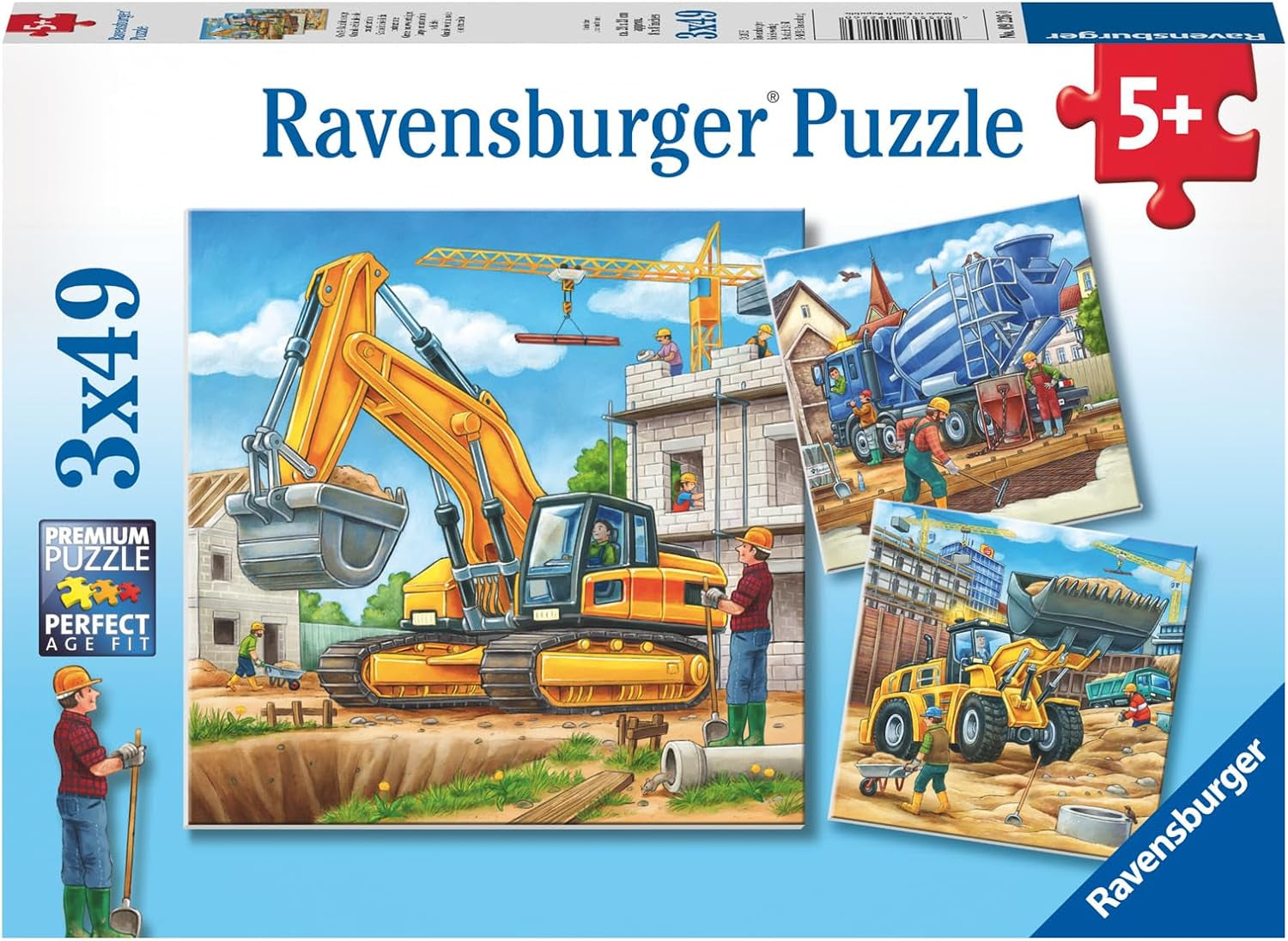 Puzzle Ravensburger pro děti - 09226 Velká stavební vozidla - Puzzle pro děti 5+ 3X49 dílků Puzzle Naty Shop Výchozí název
