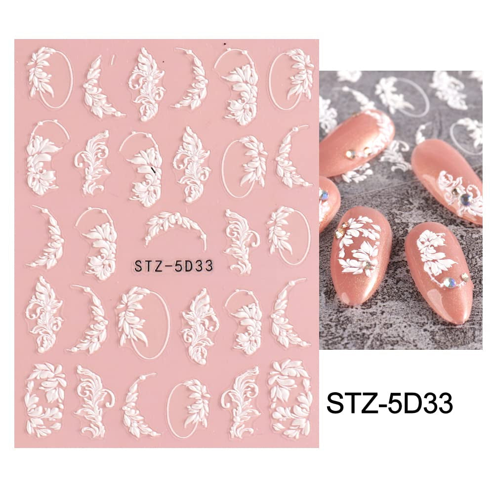 4 Blatt 3D Nálepka na nehty Frühling Blume Nagelaufkleber 5D Stereoskopisch Selbtklebend Nálepka na nehty Dekoration Nageldesign Zubehör