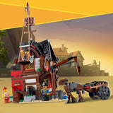 LEGO Creator Sada pirátské lodi 3 v 1, Hračka se 3 možnostmi sestavení, Postavte si pirátskou hospodu nebo Ostrov pirátů lebek, obsahuje 3 dobrodružné minifigurky na hraní rolí 31109 Stavebnice Besuche den LEGO-Store