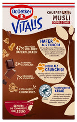 Dr. Oetker Vitalis KnusperPlus Ciocolată Dublă: Musli crocant cu lapte și ciocolată neagră, pachet de 7 (7 x 450g)