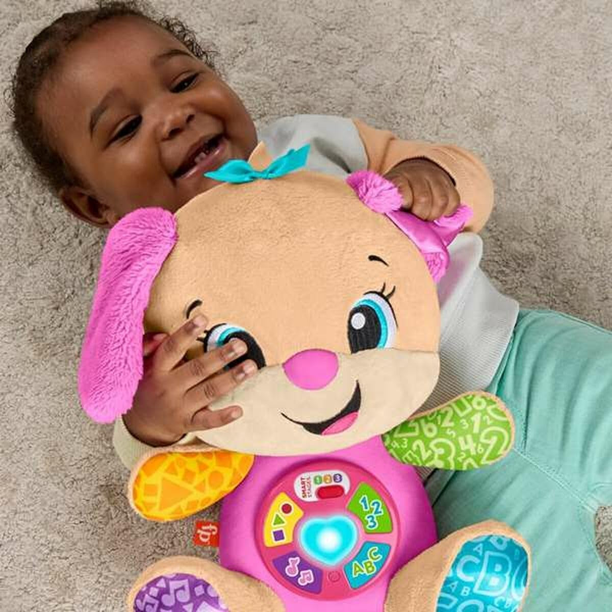 Fisher-Price Laugh & Learn Plyšová hračka JFD35 se Smart Stage pro děti od 6 měsíců, vícejazyčná verze: italština, španělština, portugalština, angličtina, JFD35 Baby Toys Naty Shop