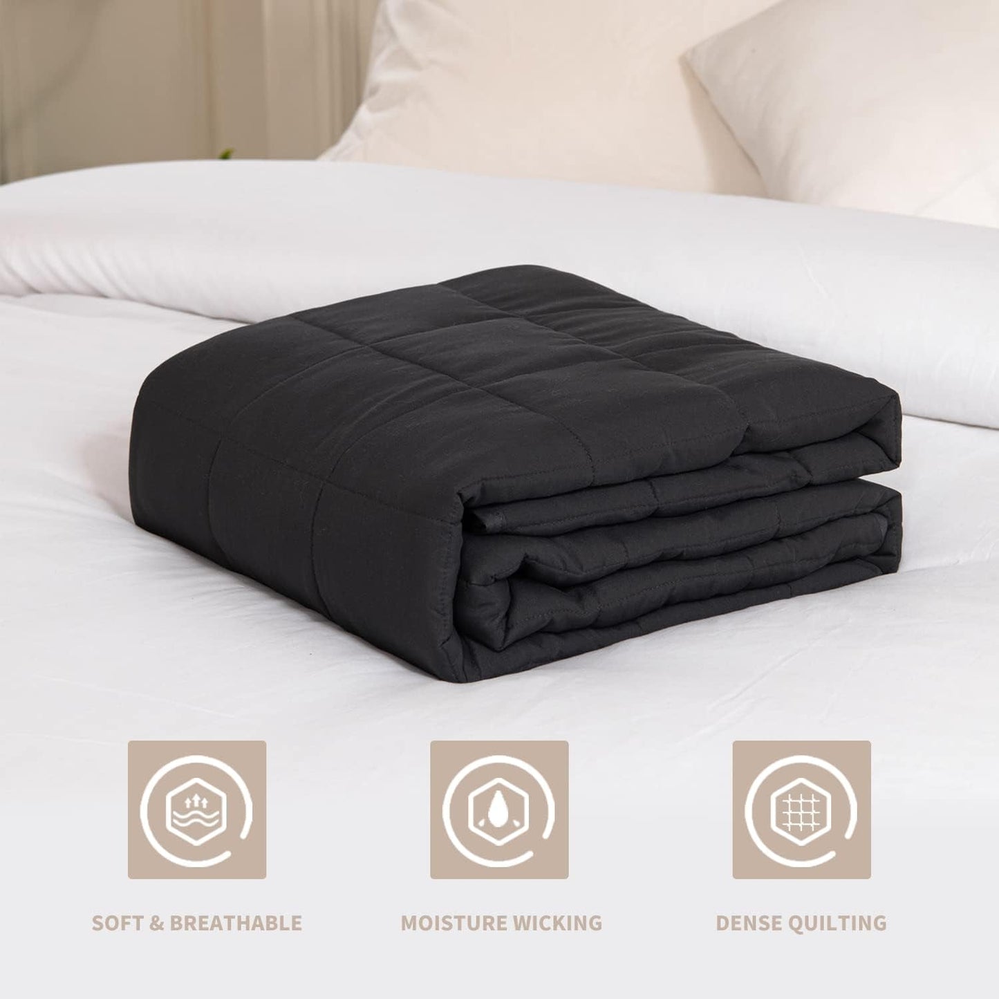 Zátěžová deka 150X200Cm 8kg Relaxační deka pro dospělé pro zlepšení spánku Šedá vážená deka Good Nite Beds and Deky
