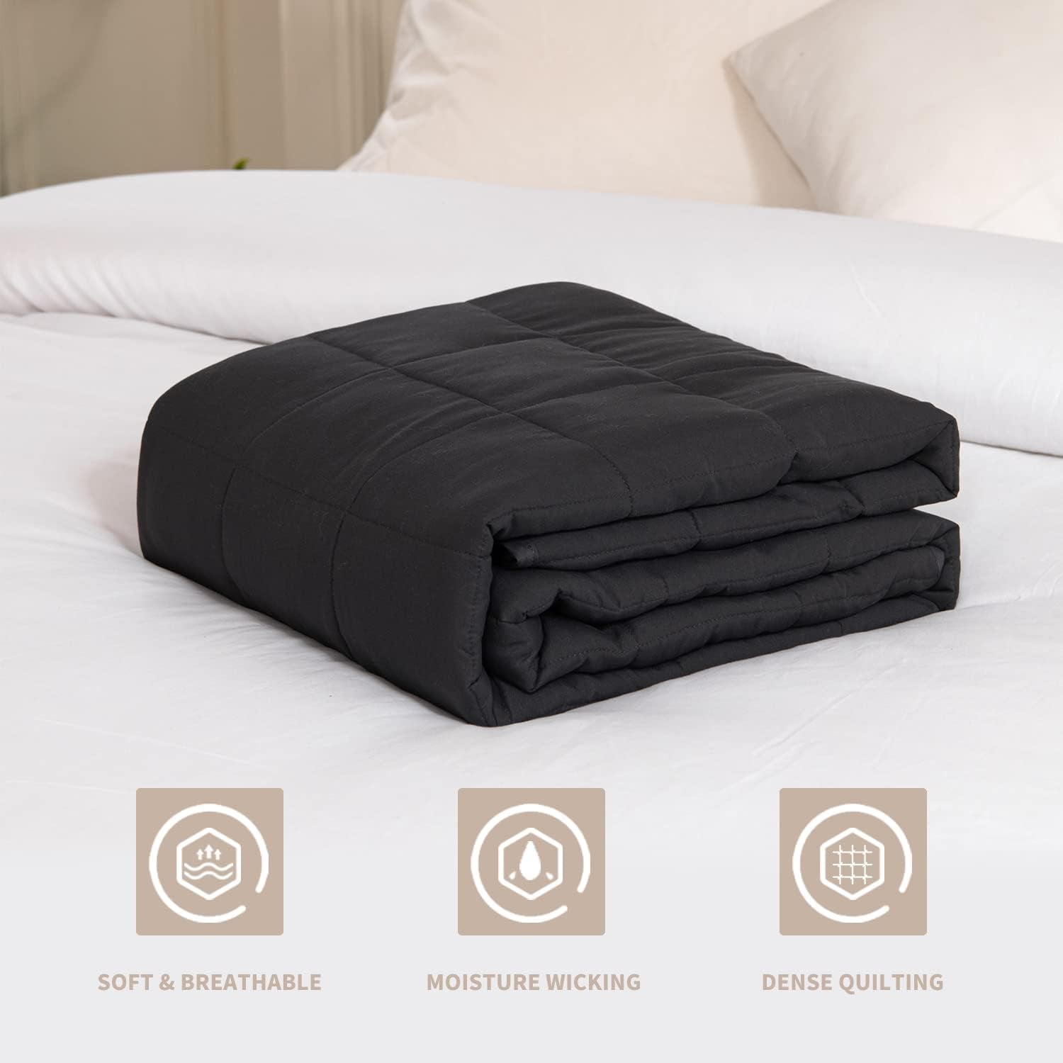 Zátěžová deka 150X200Cm 8kg Relaxační deka pro dospělé pro zlepšení spánku Šedá vážená deka Good Nite Beds and Deky