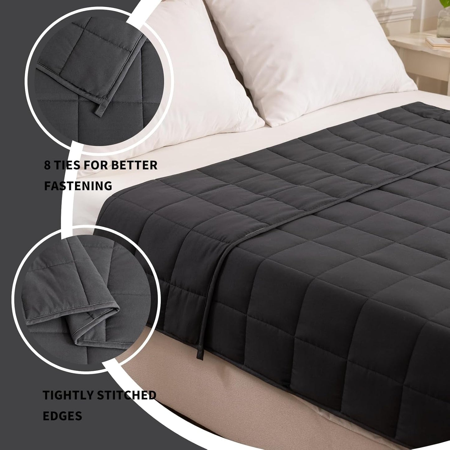 Good Nite Weighted deka pro dospělé Šedá Relaxační deka pro a pro relaxaci Weighted deka Šedá 125X150Cm 4Kg Peřiny a přikrývky Naty Shop