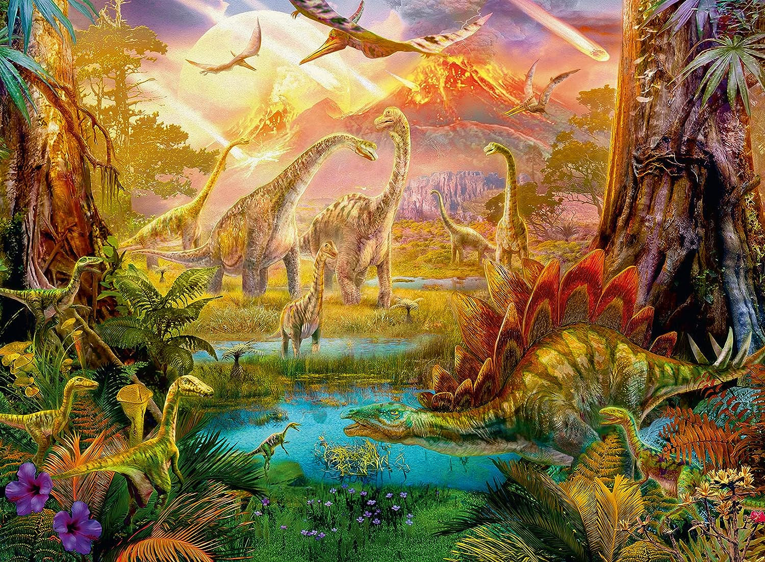 Ravensburger Puzzle 16983 - Dinoland - 500dílné puzzle pro dospělé a děti od 10 let, puzzle s motivem dinosaura Puzzle Naty Shop Starý design