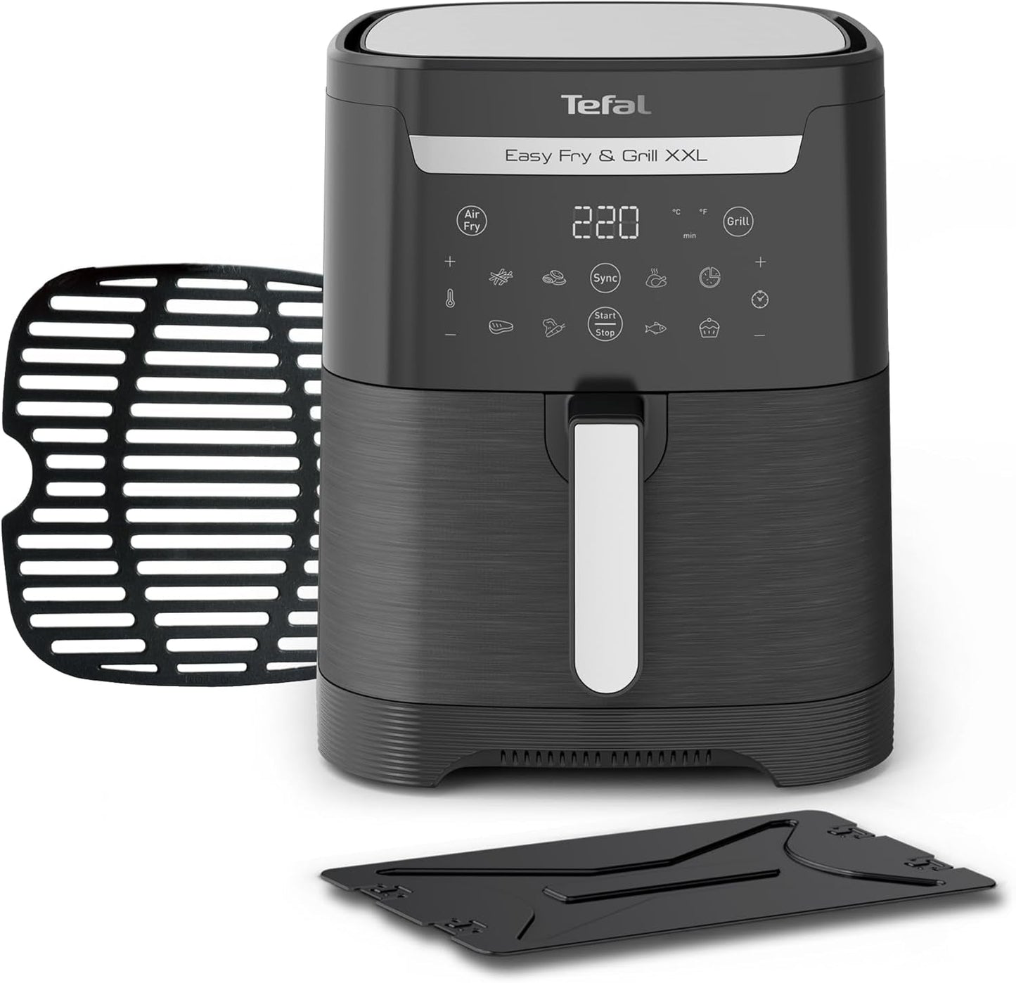 Tefal Easy Fry Max EY2458, 5 litrů, horkovzdušná fritéza, 10 automatických programů vaření, digitální dotykový displej Spotřebiče Naty Shop Black Single - Bez okna 6,5L