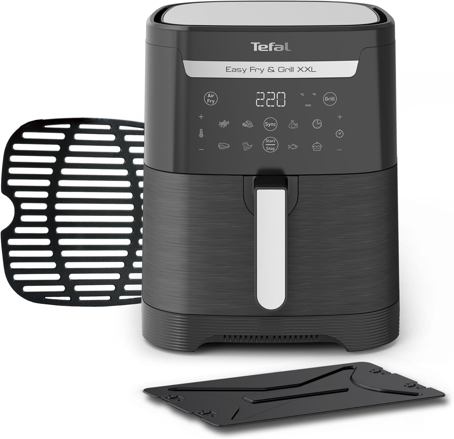 Tefal Easy Fry Max EY2458, 5 litrů, horkovzdušná fritéza, 10 automatických programů vaření, digitální dotykový displej Spotřebiče Naty Shop Black Single - Bez okna 6,5L