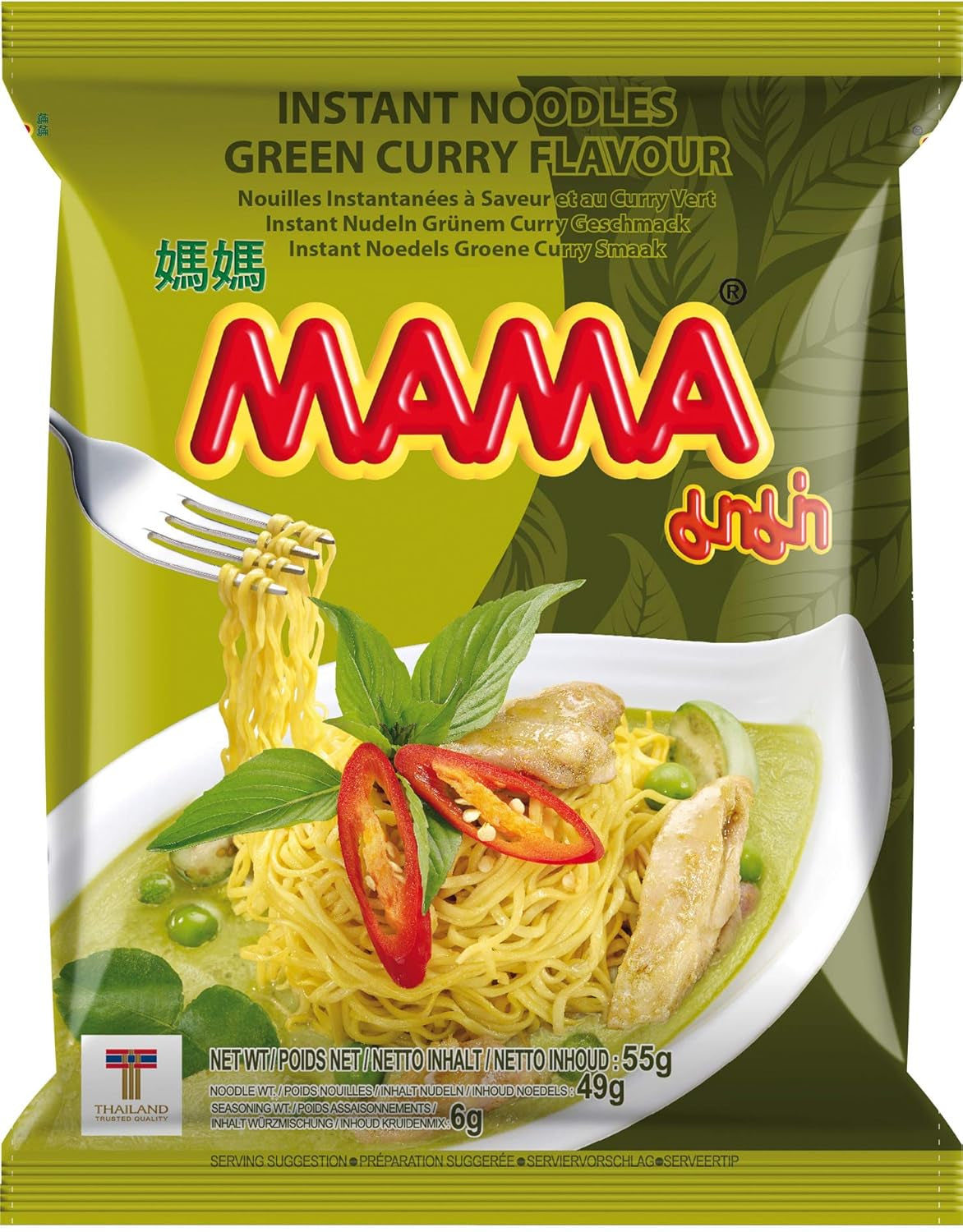 MAMA kuřecí instantní nudle s příchutí - orientální instantní nudlová polévka - autentická thajská kuchyně - 24 x 55 g