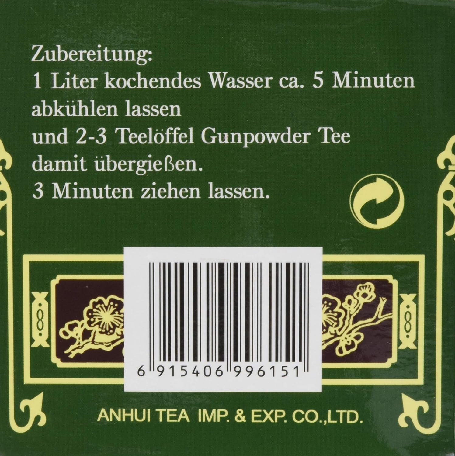 Zelený čaj, Gunpowder, Geroll (1 balení 500 g)
