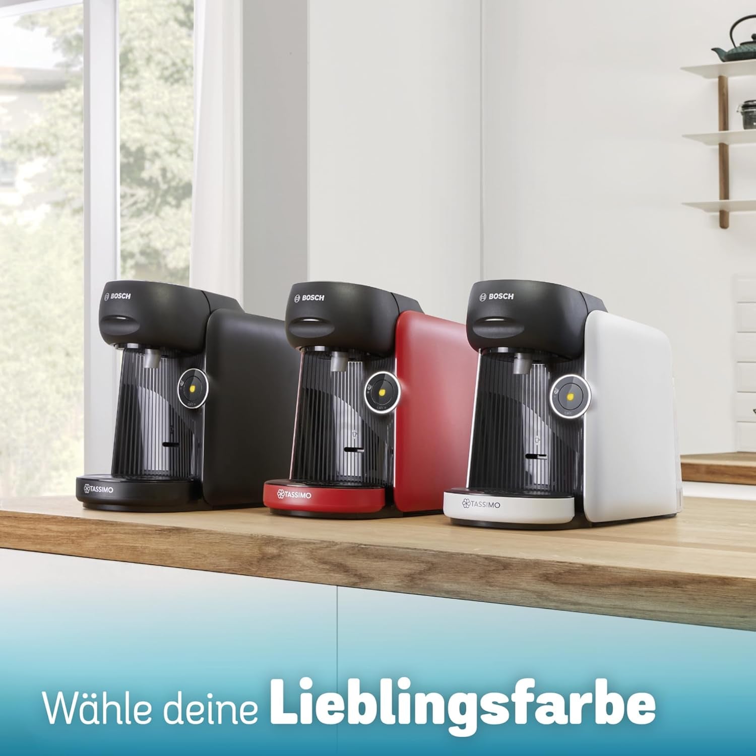 Bosch Tassimo finesse espresso na kapsle TAS162E, 70 nápojů, intenzivnější káva stisknutím tlačítka, automatické vypínání, udržitelné, perfektní dávkování, 1400 W, černá/černá