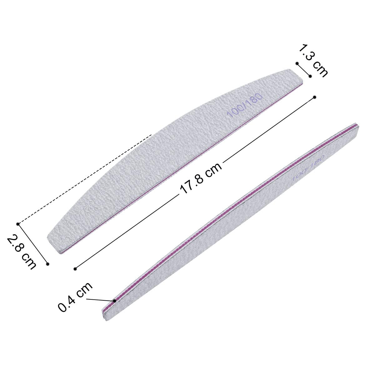 URAQT Professionelle Nagelfeile, 16 Stück, Feile 100/180, Waschbar, Für Nägel, Doppelseitig – Friseursalon, Haustiere (bílá)