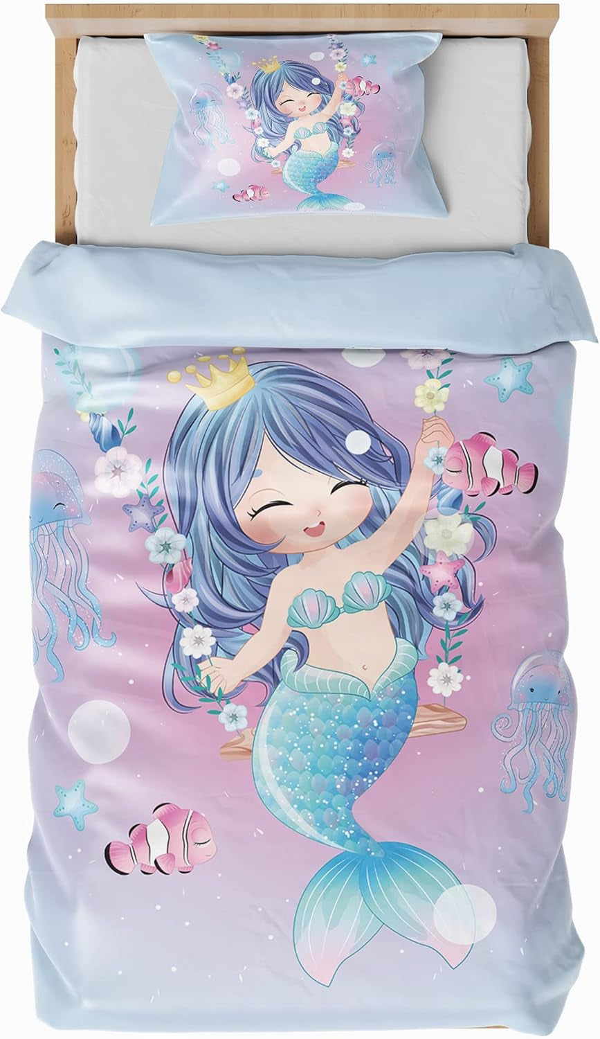 Povlečení pro děti, různé velikosti a různé animované postavičky Povlečení dětské Naty Shop Mermaid (model 1) 135X200Cm+80X80Cm