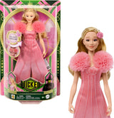 Mattel Glinda od Wicked a doplňky Kloubová panenka inspirovaná filmem s odnímatelným oblečením zpívá milovaná námi JLG49 Pink