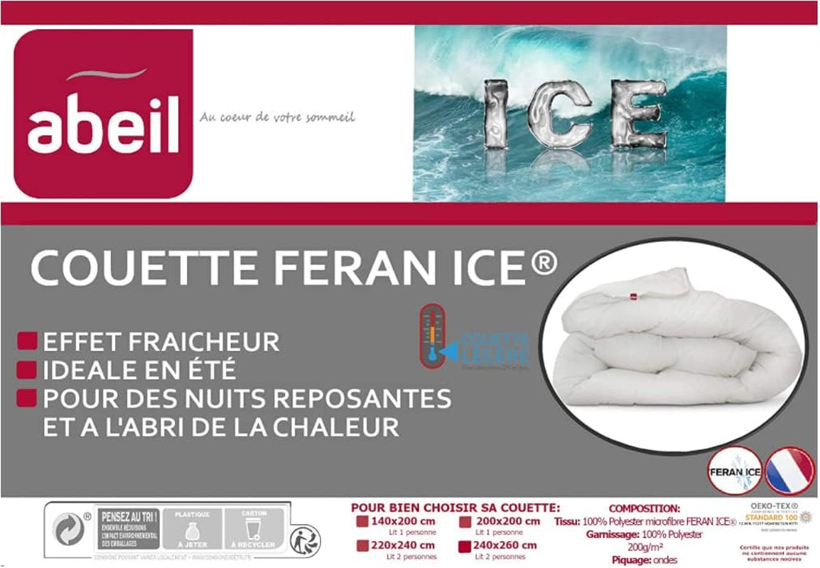 Abeil Couette Douceur Et Fraicheur Blanc Přikrývka Feran Ledově měkká a svěží, Bílá, 240 X 260 Cm, Polyester, 240X260 Přikrývky a přikrývky Naty Shop