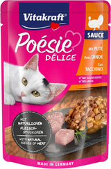 Vitakraft Poésie Délice, mokré krmivo pro kočky, krmivo pro kočky v omáčce, s krůtím masem, hromadné balení, bez přidaného cukru nebo obilovin (23 x 85 g)