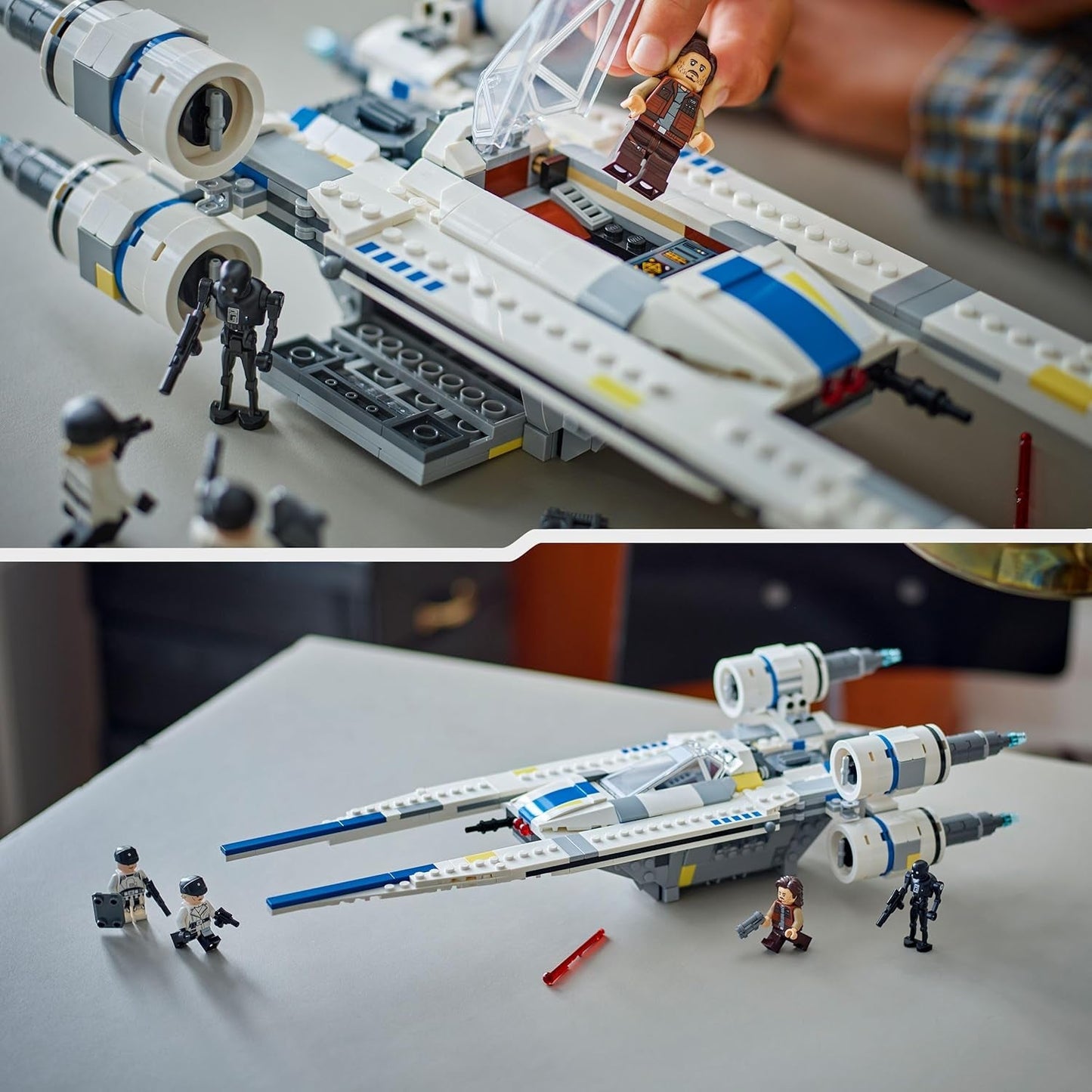 LEGO Star Wars 75399 Rebel U-Wing Starfighter – Hračka s funkcí otočného křídla a 3 minifigurkami včetně Cassiana Andora a figurky droida K-2SO – Dárek pro chlapce ve věku 8+ a fanoušky Andora 2. série Stavebnice Beuche den LEGO-Store