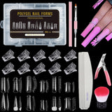 Sada 288 duálních nehtových forem, Dual Shape Nail Art Set, 12 forem prodlužování nehtů, gelových nehtových forem, Vhodné pro začátečníky a manikérky