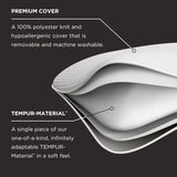 TEMPUR-PEDIC Symphony Polštář Vyrobeno z paměťové pěny, Luxusní, Měkké, Standardní, Bílé Standardní polštáře Naty Shop