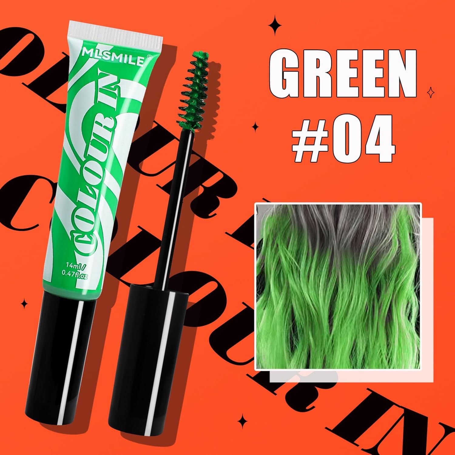 Green Temporary Hair Dye - 14ml Hair Chalk Barva na vlasy, Smývatelná zelená tyčinka na barvení vlasů, Instant Color Hair Chalk, Carnival Chalk Barva na vlasy pro Vánoce Halloween, Karneval, Cosplay Barva na vlasy Naty Shop