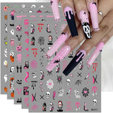 JMEOWIO Nálepka na nehty Halloween 9 Blatt Nálepka na nehty Selbtklebend Nagelaufkleber Dekoration Nageldesign Zubehör