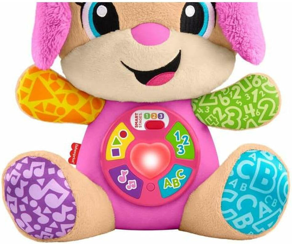 Fisher-Price Laugh & Learn Plyšová hračka JFD35 se Smart Stage pro děti od 6 měsíců, vícejazyčná verze: italština, španělština, portugalština, angličtina, JFD35 Baby Toys Naty Shop