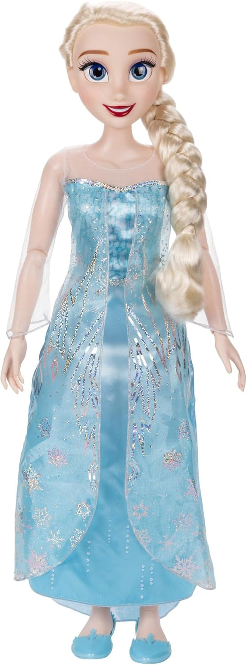 Disney Frozen Playdate Elsa Giant Doll 80 cm od Jakks Pacific Plně kloubová panenka s 11 kloubovými body, včetně kartáče na vlasy a příslušenství