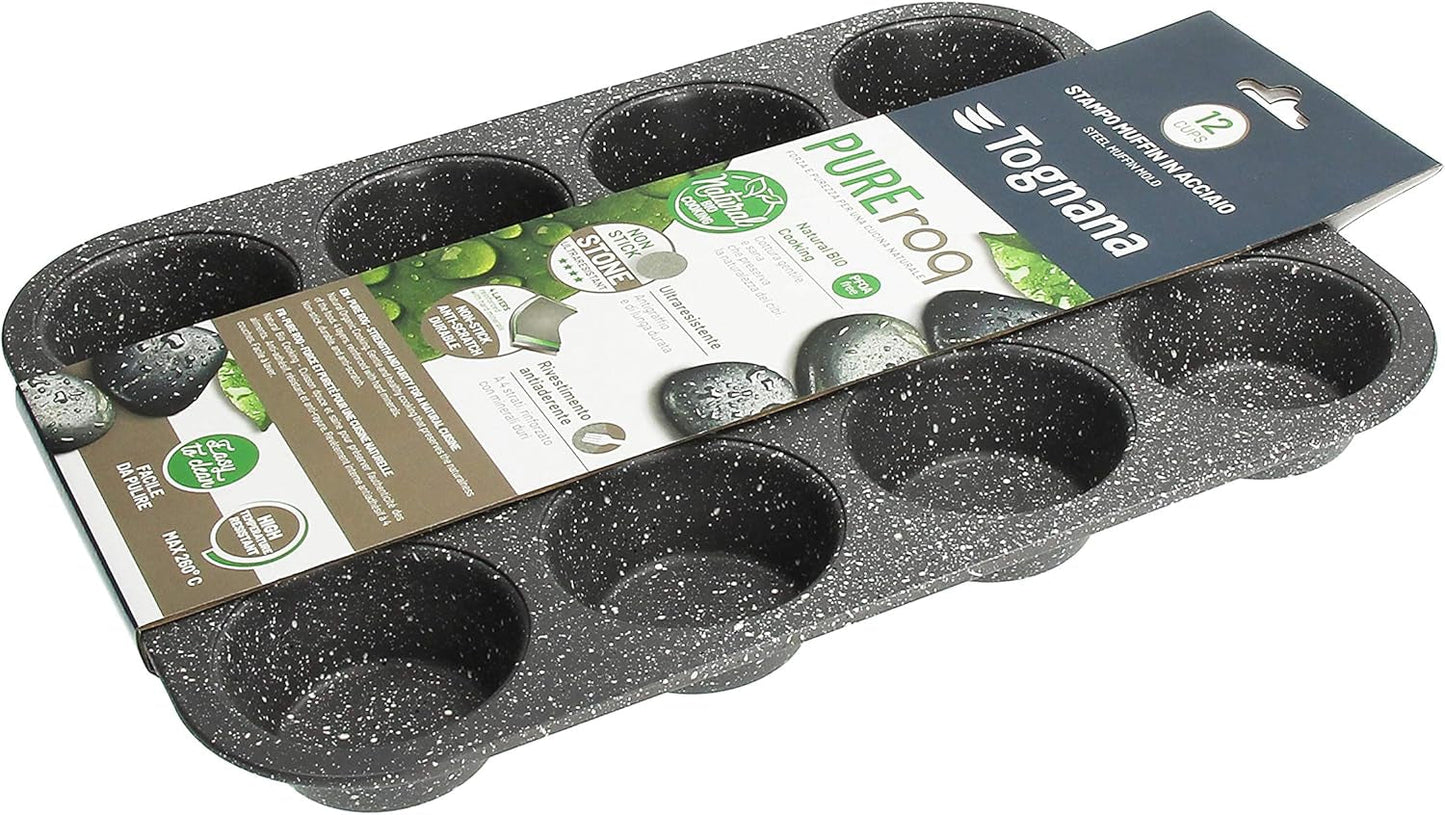 Pure Roq Muffinform Für 12 Muffiny, Aluminium, Schwarz Formy a pečící plechy Naty Shop