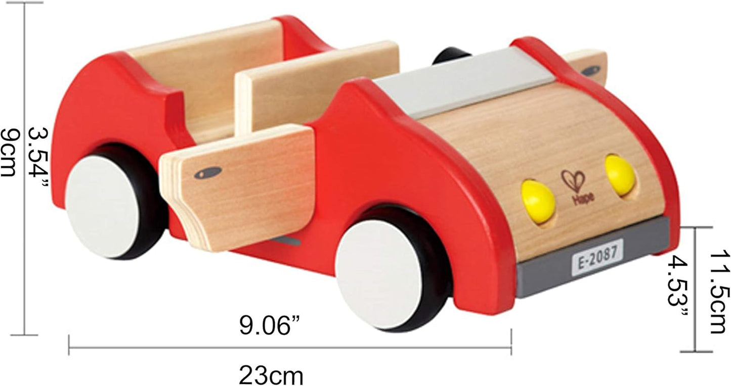 E3405 - Domeček pro panenky, Domeček pro panenky s příslušenstvím, Dřevěný a E3475 - Doplňky k domečku pro panenky, Rodinné auto