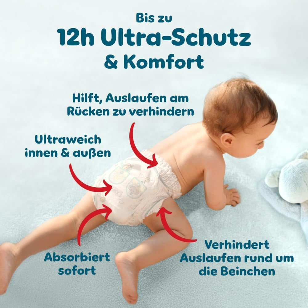 Pampers Premium Protection Pants velikost 5, 144 plen, 11 kg - 17 kg, s 360° nastavením a měkkými manžetami proti vytečení pro optimální pohodlí a ochranu