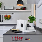 Ritter Markant 05 Multifunkční skládací elektrický kráječ a kráječ chleba s ekologickým motorem Made in Germany Drtiče a kráječe Naty Shop