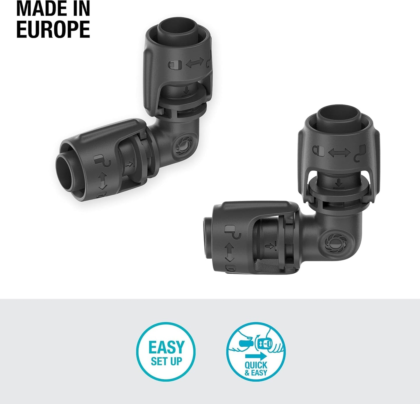 Gardena Micro-Drip Irigation System L-Piece 13mm (1/2"): Konektor potrubí pro obrácené 13mm přívodní potrubí, montáž bez nářadí, opakovaně použitelné (13202-20)