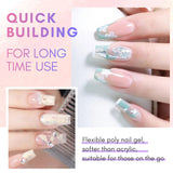 Makartt Poly Gel na prodlužování nehtů - 50 ML Extension Builder Akryl Poly Nägel Aufbaugel Extender Gel Für Gelnägel Für Nagelverlängerung, Nagelstärkung, Nail Art Dekoration (Transparent)