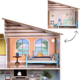 Olivia's Little World Současný středomořský styl 3patrový interaktivní dřevěný domeček pro panenky pro děti se 17 doplňky k nábytku pro panenky Vícebarevná TD-13551B