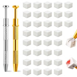 Eiito 100 Stück Weiche Nagelschwämme Für Ombre, Mit 2 Greifstift, Aura-Maniküre-Nailkunst-Werkzeuge (stříbro + zlato)