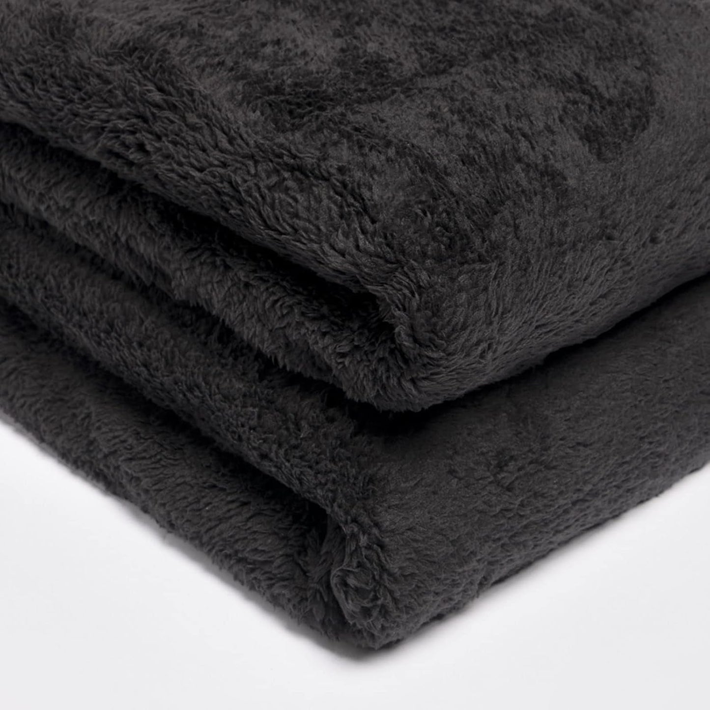 Brentford's Teddy Fleece deka Velká deka na postel Plyšová super měkká teplá pohovka Přehoz přes postel Černá - 150 X 200 cm Postele a deky Besuche den Brentfords-Store