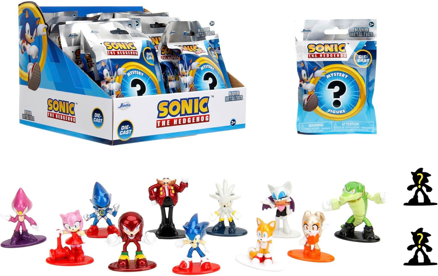 Jada Toys Figurka Sonic the Hedgehog (1X Mystery Fig in Blind Pack) – 1 Sběratelská figurka s překvapením ze 13 Sonic figurek, Nano kovová figurka (cca 4 cm) Pro děti a fanoušky od 3 let, Wave 1 Akční figurky Naty Shop