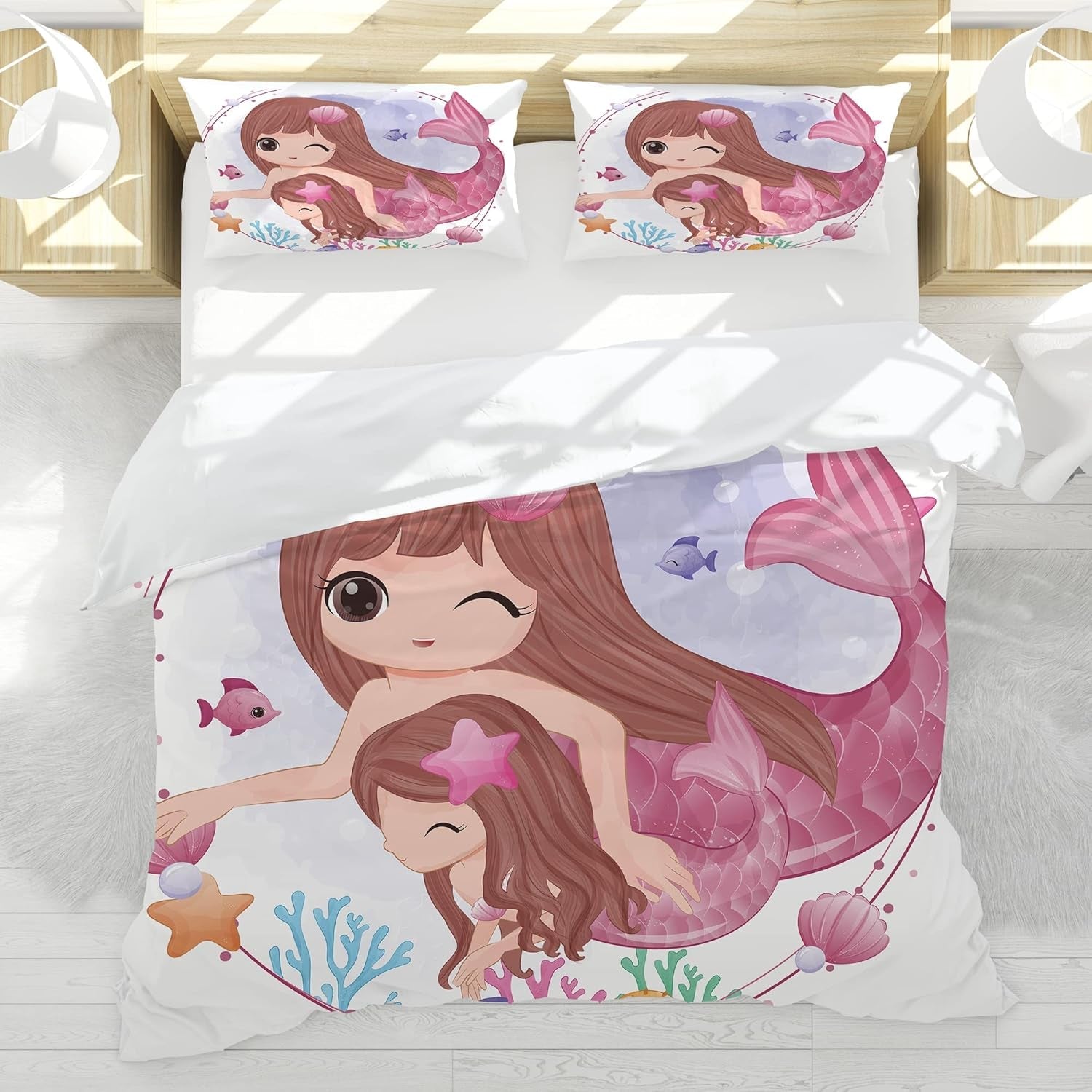Povlečení pro děti, různé velikosti a různé animované postavičky Povlečení dětské Naty Shop Mermaid (model 6) 200X200Cm+80X80Cm