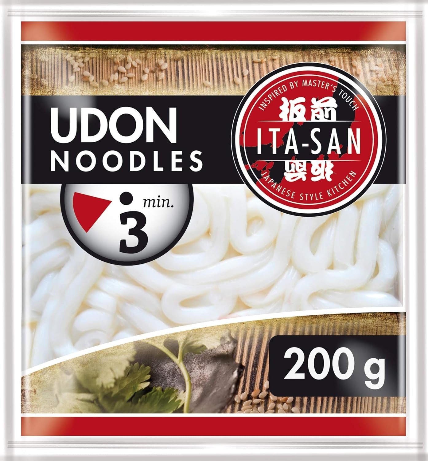 ITA-SAN Udon nudle, vařené, rychlá a snadná příprava, do polévky udon a dalších asijských jídel, vegetariánské, 30 x 200 g