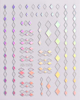 JMEOWIO Nálepka na nehty Aurora 12 Blatt Nálepka na nehty Selbtklebend Nagelaufkleber Holografisch Dekoration Nageldesign Zubehör