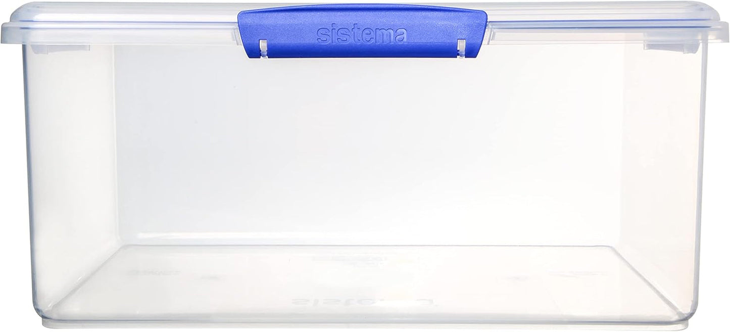 Dóza na skladování potravin KLIP IT System | 9,67 l | stohovatelná a vzduchotěsná skladovací dóza s víkem, vhodná do chladničky/mrazáku | Plast bez BPA | modré klipy | 1 kus (balení 4 ks) Naty Shop boxy na skladování potravin