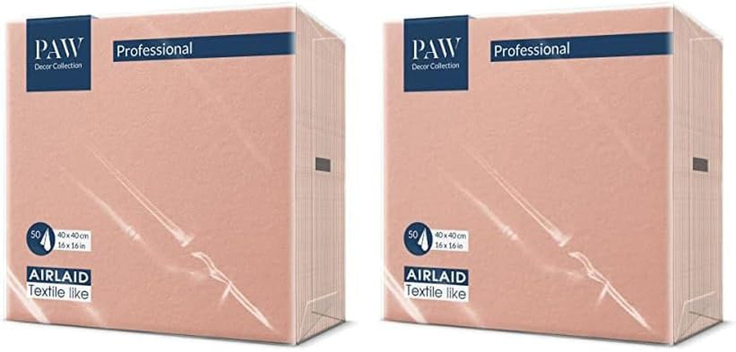 PAW - Airlaid Ubrousky (40 X 40 Cm) I 50 kusů I Unicolor I Látkové I Elegantní stolní dekorace I Horeca I Pro významné příležitosti jako jsou svatby, večírky, Vánoce I Unicolor: Pink