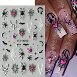 JMEOWIO Nálepka na nehty Halloween 6 Blatt Nálepka na nehty Selbtklebend Nagelaufkleber Dekoration Nageldesign Zubehör