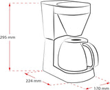 Melitta Easy Top - Espresso kávovar s filtrem a skleněnou karafou, až pro 10 šálků kávy, černá/nerezová ocel