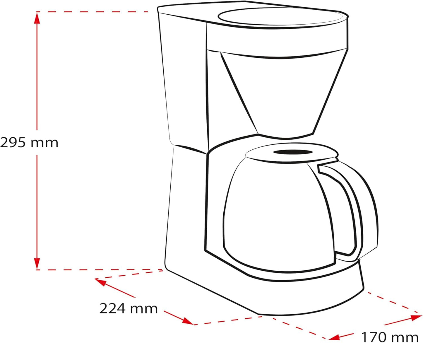 Melitta Easy – Espresso kávovar s filtrem a skleněnou karafou, až na 10 šálků kávy, černá
