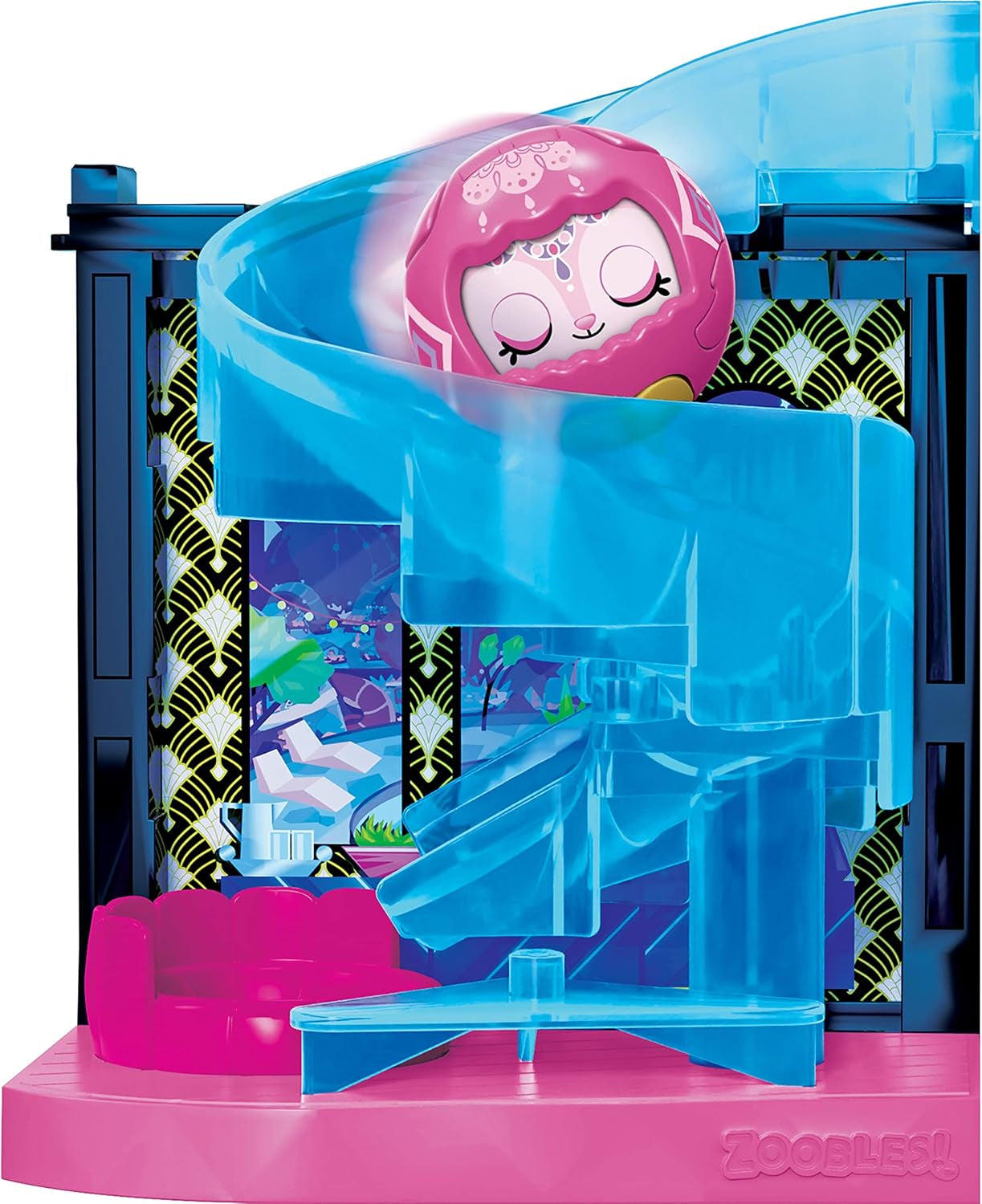 Zoobles Magic Mansion Transformovatelný 6pokojový dům snů, skluzavka a příslušenství