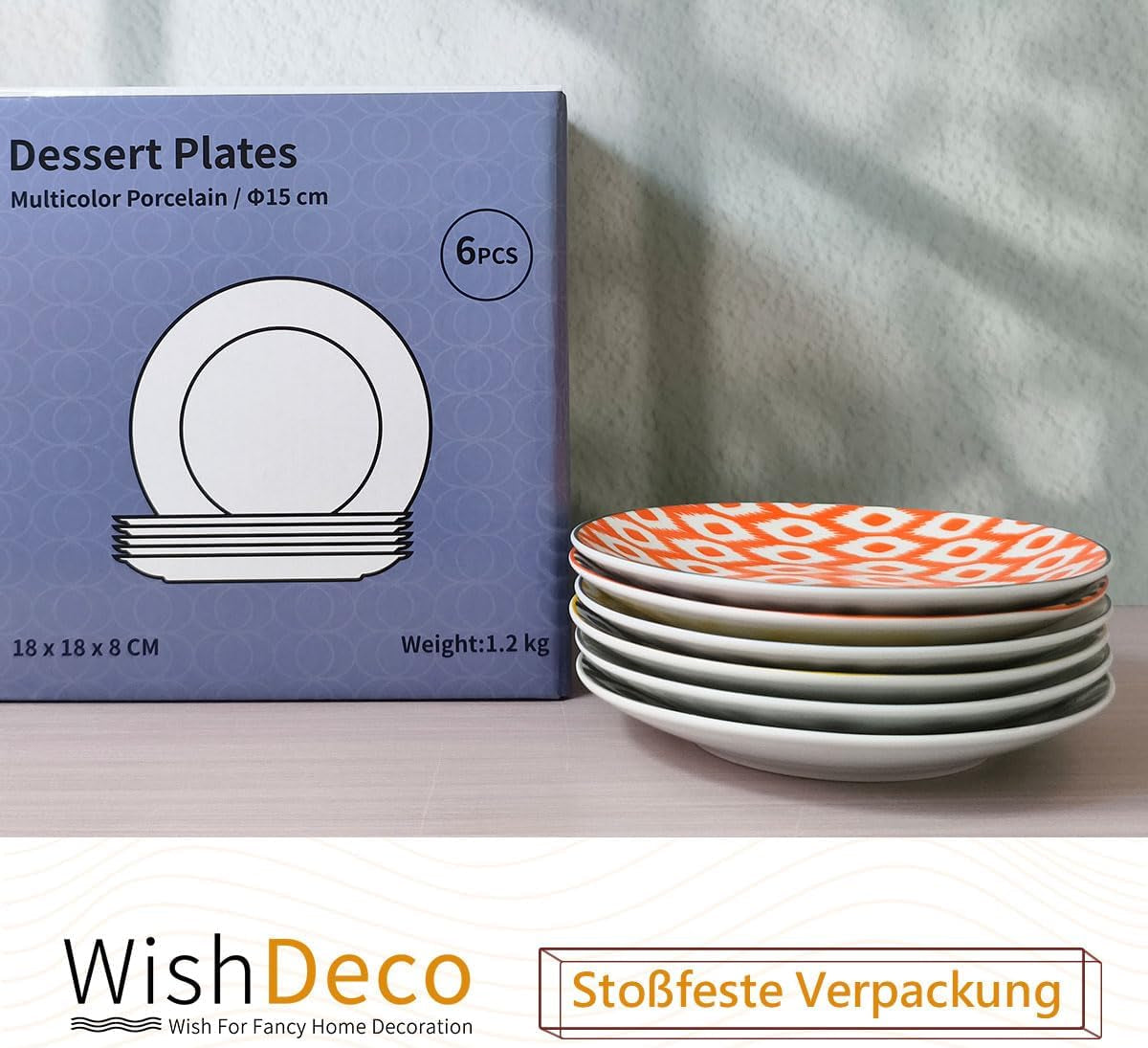 Dortové talíře, sada 6 ks; malé dezertní talíře (15 cm); salátové talíře z porcelánu; barevné talíře na snídani; mini talíře na těstoviny, ovoce, chléb