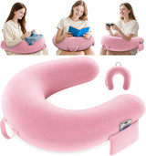 Polštář na hraní a čtení, Polštář na čtení na postel/gauč/na podlahu, Polštář na krmení/háčkovaný polštář s velkým ergonomickým herním polštářem, Polštář pro hráče pro iPad/Laptop – černý