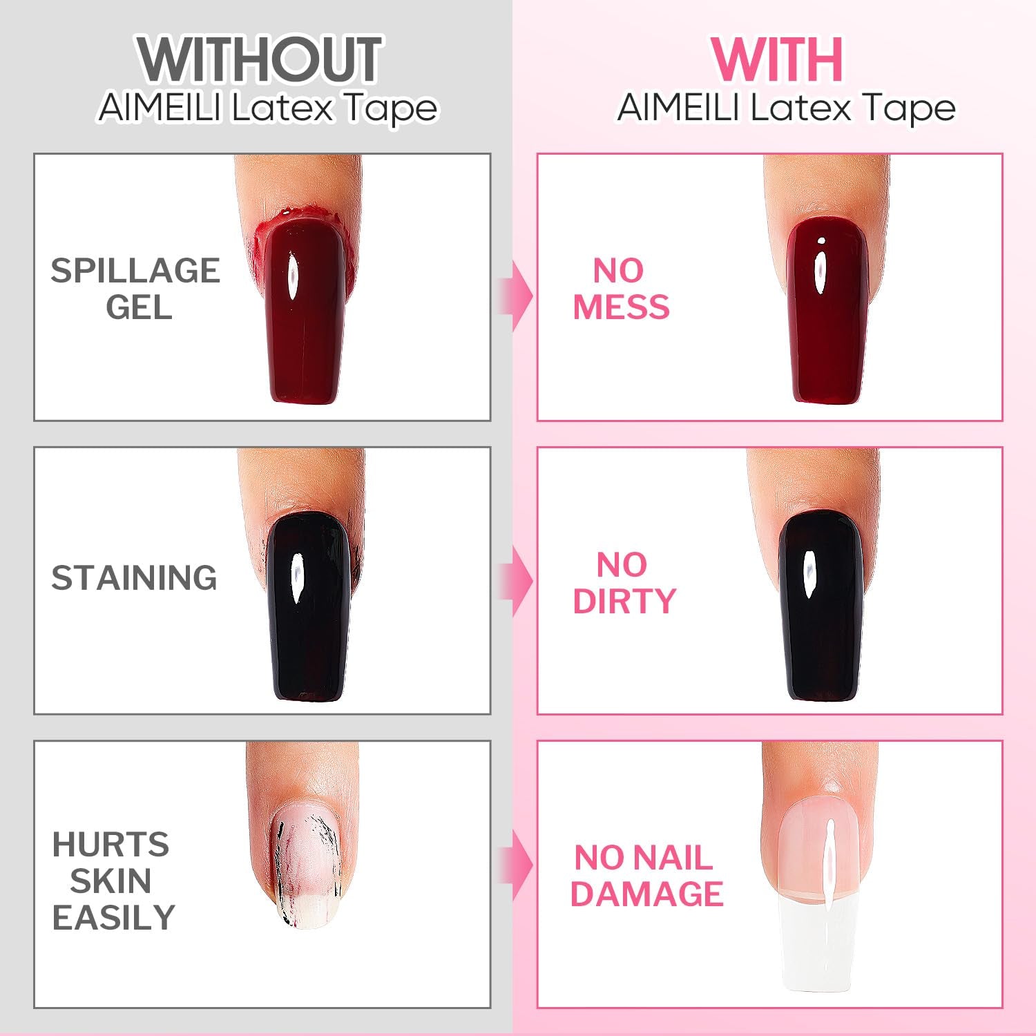 AIMEILI Latexová odlepovací páska Nagelleck Korrektor Hautschutz Fingerschutz Für Nail Art Palisade Geruchlos Weiß 15 ml